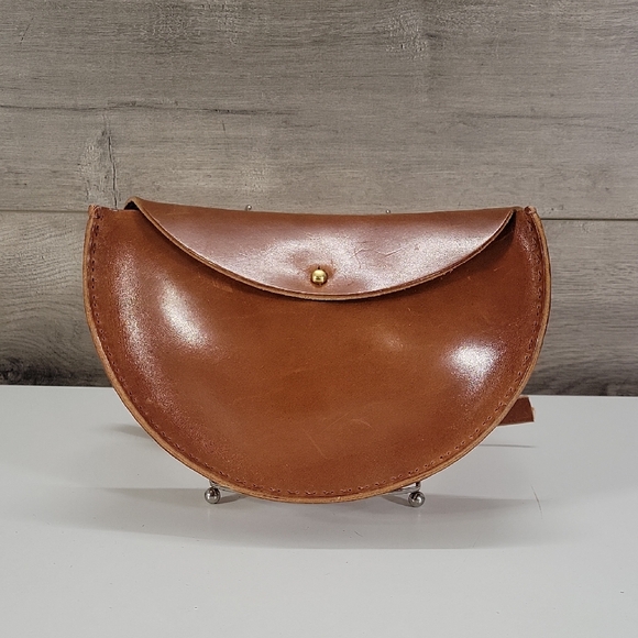 75 Handbags - Tree Fairfax Brown Leather Half-Moon Belted Waist Bag